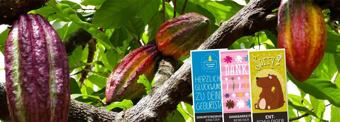 Meybona Vollmilchschokolade Grußkartenersetzer mit Fairtrade Kakao