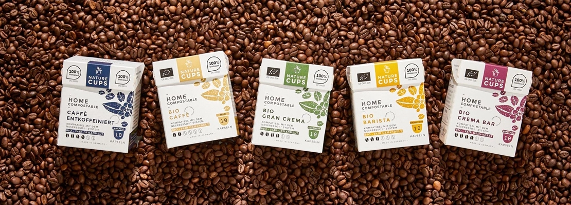 NatureCups - kompostierbare Kaffeekapseln kompatibel mit Nespresso
