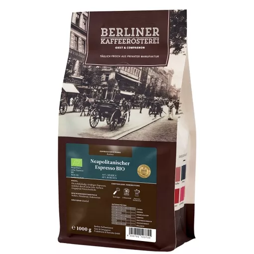 Berliner Kaffeerösterei Bio Neapolitanischer Espresso ganze Bohne ~ 1000g
