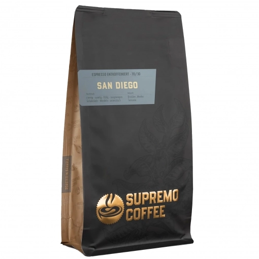Supremo entkoffeinierter Espresso San Diego ganze Bohne ~ 1000g
