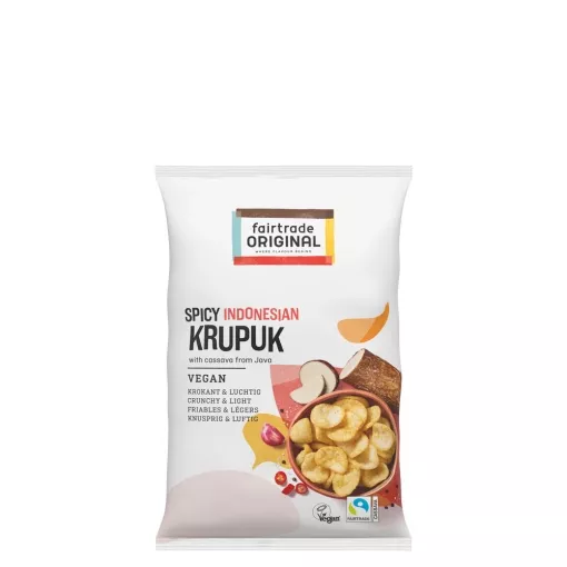 Fairtrade Original Indonesische Krupuk Chips, leicht scharf ~ 60g