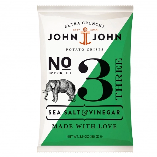 John & John Premium Chips No 3 Sea Salt & Vinegar ~ 110g