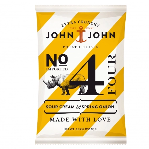 John & John Premium Chips No 4 Sour Cream & Spring Onion ~ 110 g