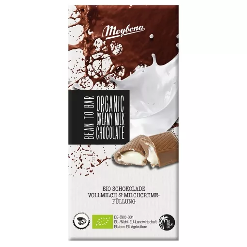 Meybona Bio Vollmilchschokolade mit Milchcreme-Füllung 35% Kakao ~ 100g