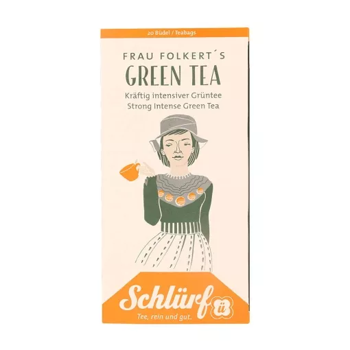 Schlürf Büdel Bio Grüner Tee - Frau Folkerts Green Tea ~ 20 Teebeutel a 2g