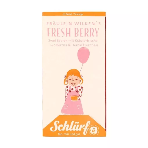 Schlürf Büdel Bio Zwei Beeren mit Kräuterfrische - Fräulein Wilkens Fresh Berry ~ 20 Teebeutel a 2,25g