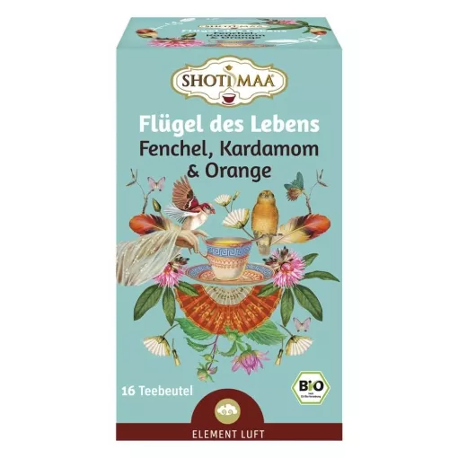 Shoti Maa Element Luft - Bio Tee mit Fenchel, Kardamom & Orange - Flügel des Lebens ~ 16 Teebeutel a 2g